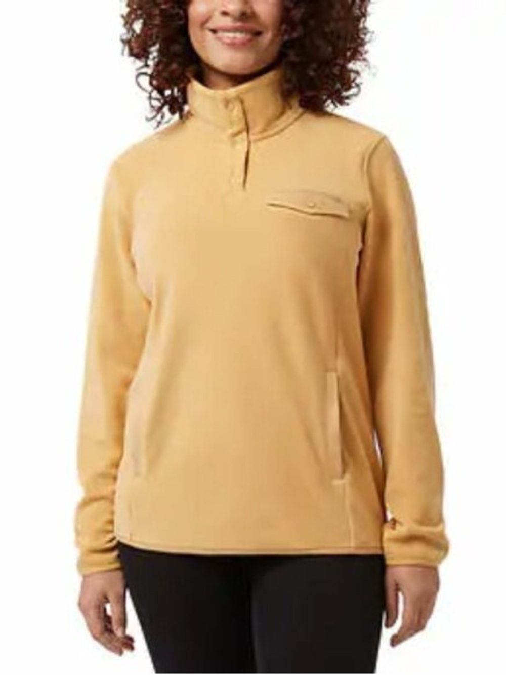 32 Degrees Heat | Mustard Yellow 1/4 Snap Fleece Pullover Sweater